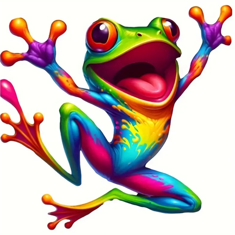 2pc Colorful Cartoon Frog heat transfer iron on.